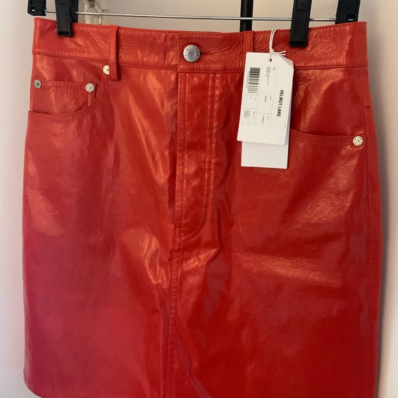 Helmut Lang Patent Leather Skirt - “Magma” - Picture 3 of 5